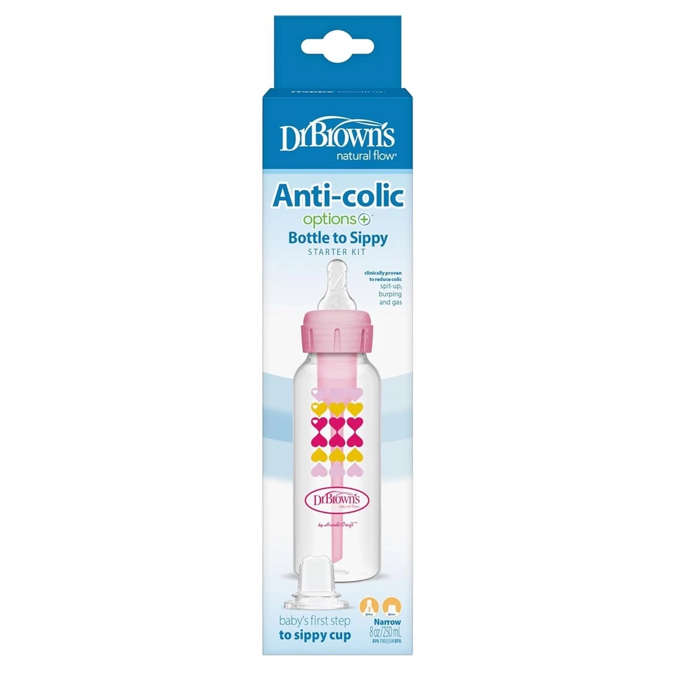 Dr. Brown's Anti-Colic Options+ Narrow Sippy Bottle Starter Kit, 8oz/250mL, with - Image 4 of 4