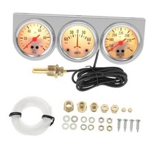 Triple Gauge Set Oil Pressure Gauge AMP Water Temp 3 in1 52mm 2inch