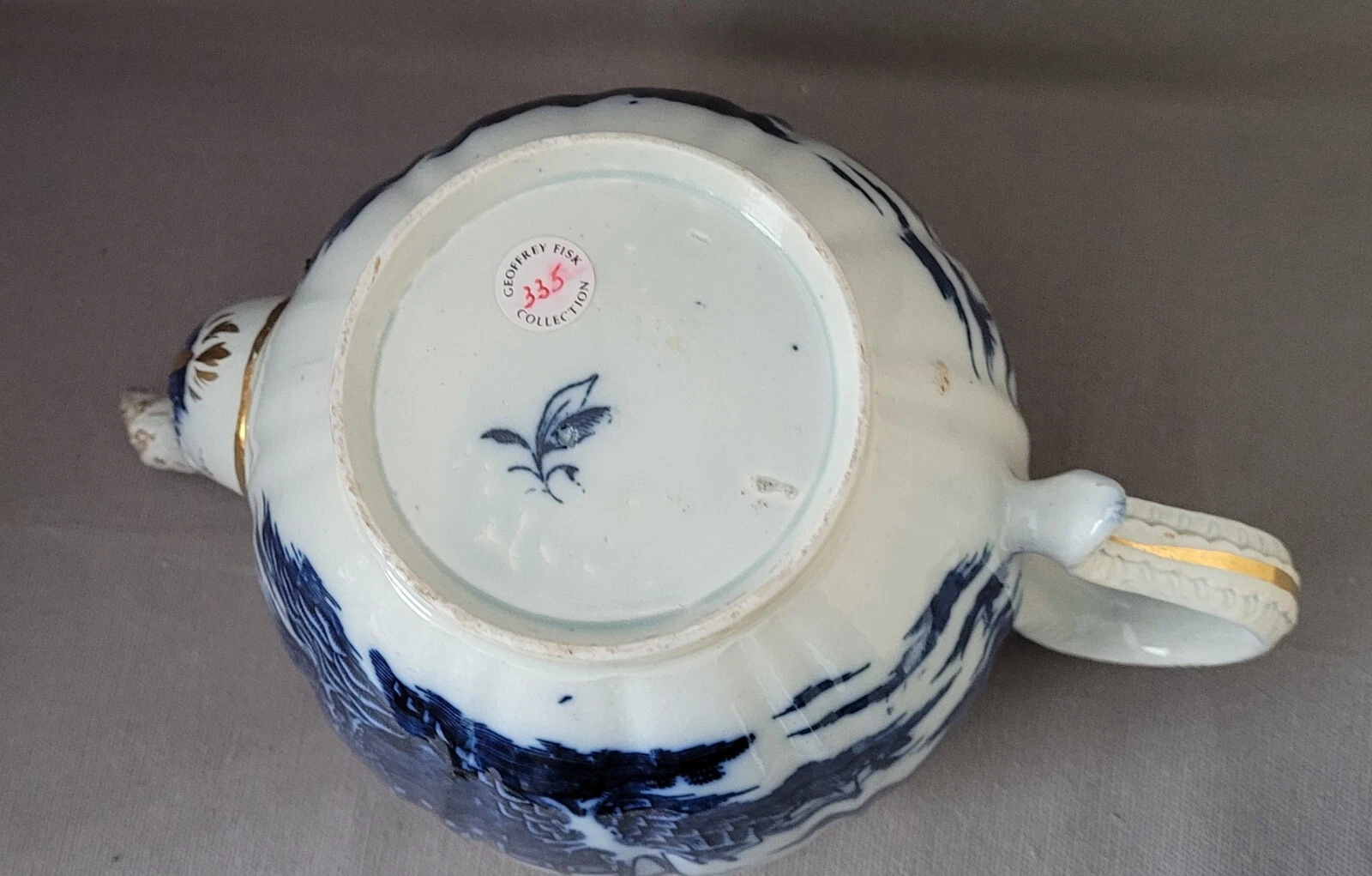 ANTIQUE SAMUEL HOLLINS PEARLWARE EARLY ROCK PATTERN BLUE & WHITE TEAPOT C1785-90 - Picture 9 of 13