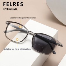 Unisex Anti Blue Light Bifocal Photochromic Reading Glasses Outdoor Sunglasses