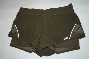 army green running shorts