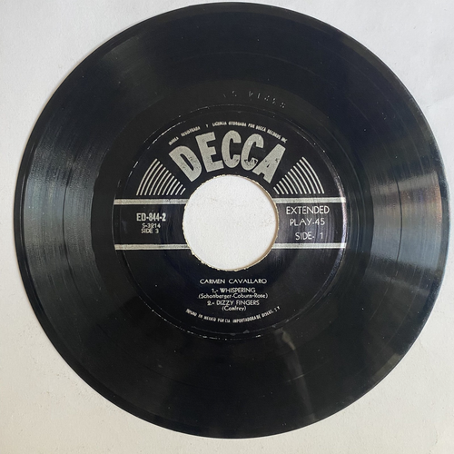 CARMEN CAVALLARO - THE EDDY DUCHIN STORY -1958 MEXICAN 7" EP PS, OST - Picture 3 of 4