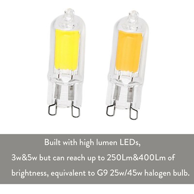 Mini G9 COB LED Bulbs Glass Shade Lamp Replace Halogen Lamp 3W 5W Crystal Lamp