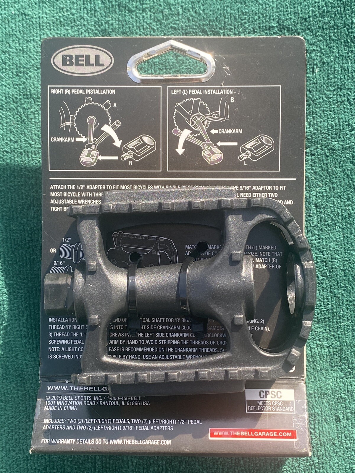 Bell Kicks 350 Universal Bicycle Pedal Set Fits 1/2" 9/16" Black Free