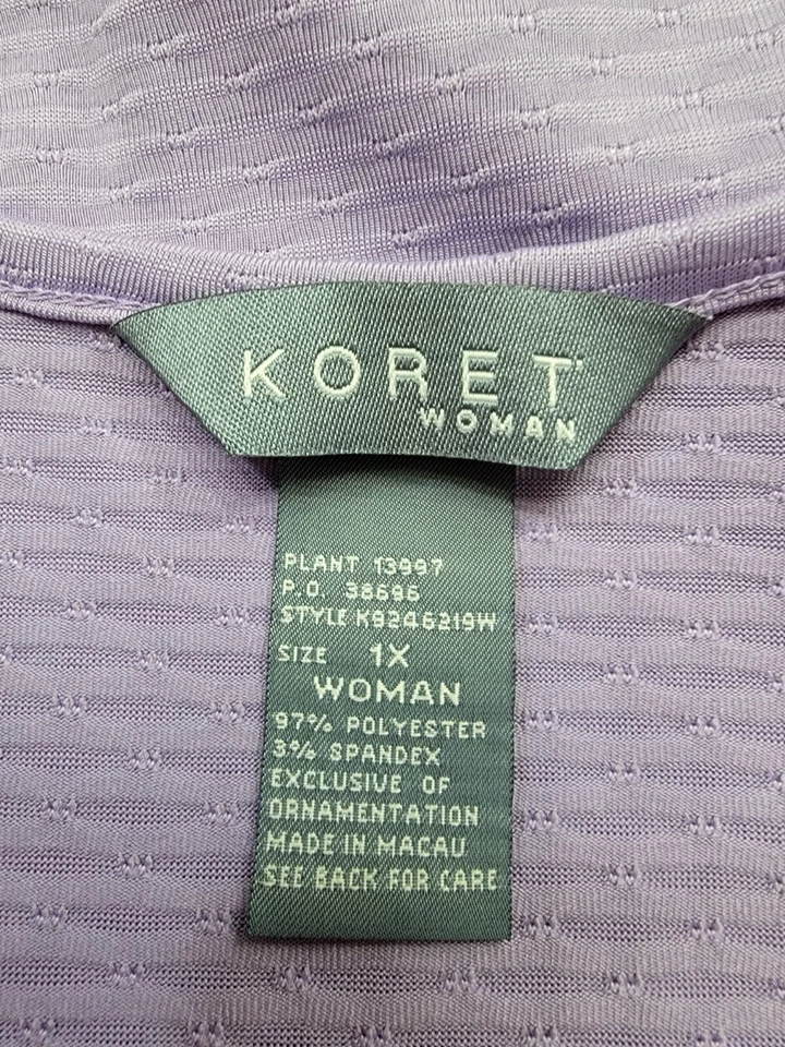 Blusa camisa top Koret para mujer talla 1X púrpura Foto 2 de 4