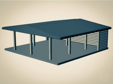 "The Outdoor Series" Large Shelter - Camping - Modeled in Color N Scale 1:160 3D