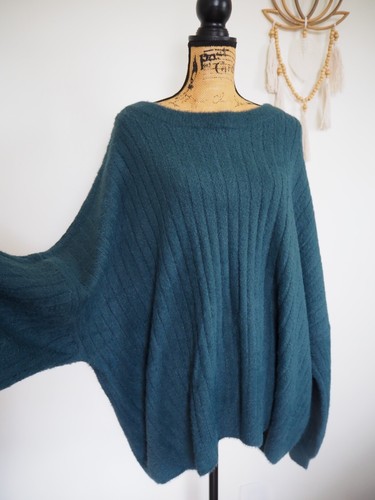 Emerald Green Knit Long Sleeve Pullover Juniors Ribbed Crew Neck Sweater 3X NWT - Picture 3 of 11