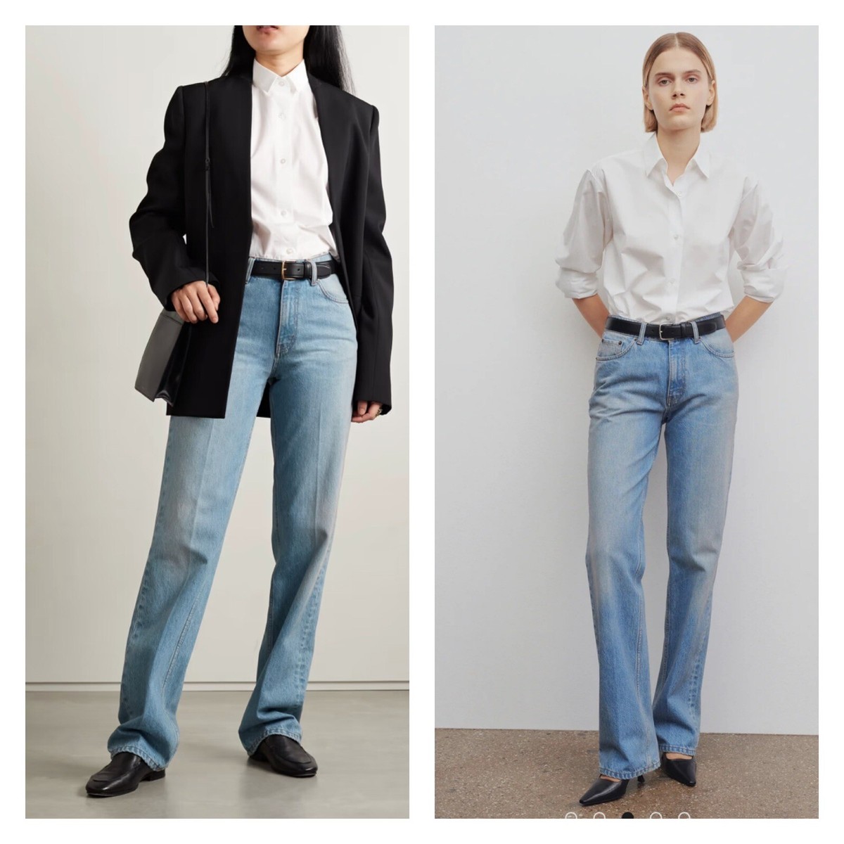 The Row Womens US 8 Carlton Washed Blue Faded Denim High The Row Womens US 8 Carlton Washed Blue Faded Denim High