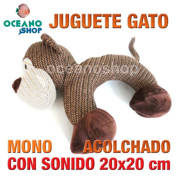 JUGUETE MORDEDOR PERRO GATO PELUCHE MONO SONIDO AL APRETAR  22x19 cm L164 3124