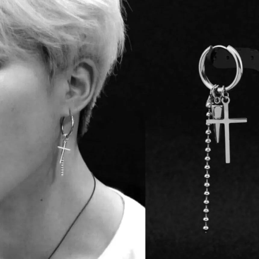 Cross store earrings kpop