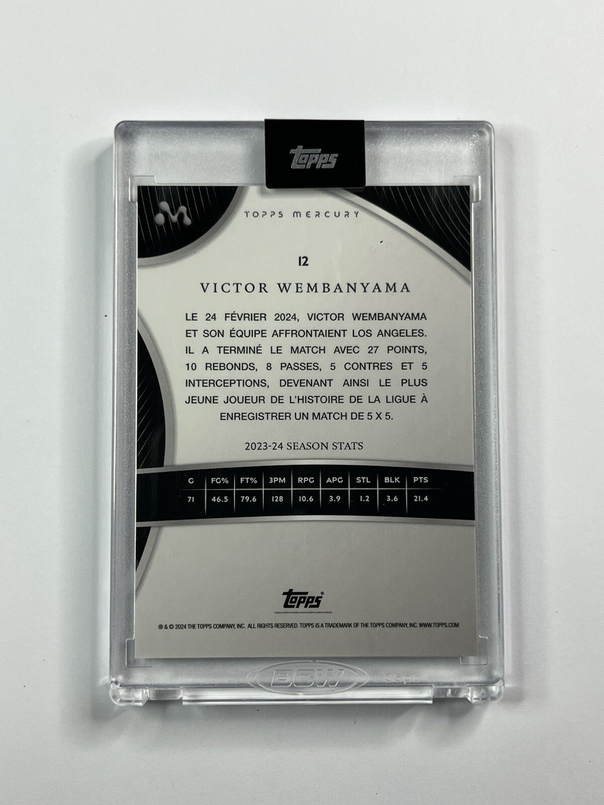 202324 Topps Mercury Victor Wembanyama French Language /45 Spurs Rookie Card MS eBay