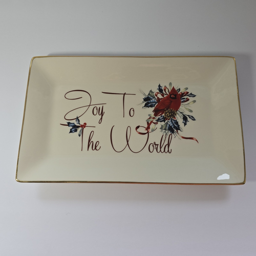 Lenox Joy to the World Rectangular Sentiment Tray HOLIDAY Collection new in box - Picture 4 of 9