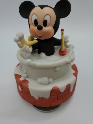 DISNEY NEW ARRIVALS MUSIC BOX BABY MICKEY MOUSE IN BATHTUB vintage 1984 - Picture 10 of 12