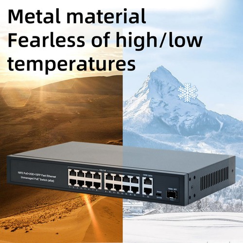 16+2+1 Port POE Switch 10/100Mbps IEEE802.3af/at AC100-240V Network Device Part - Afbeelding 12 van 19
