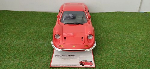 FERRARI DINO 246 GT rouge clair coupé 1/18 ANSON voiture miniature de collection - Imagen 5 de 8
