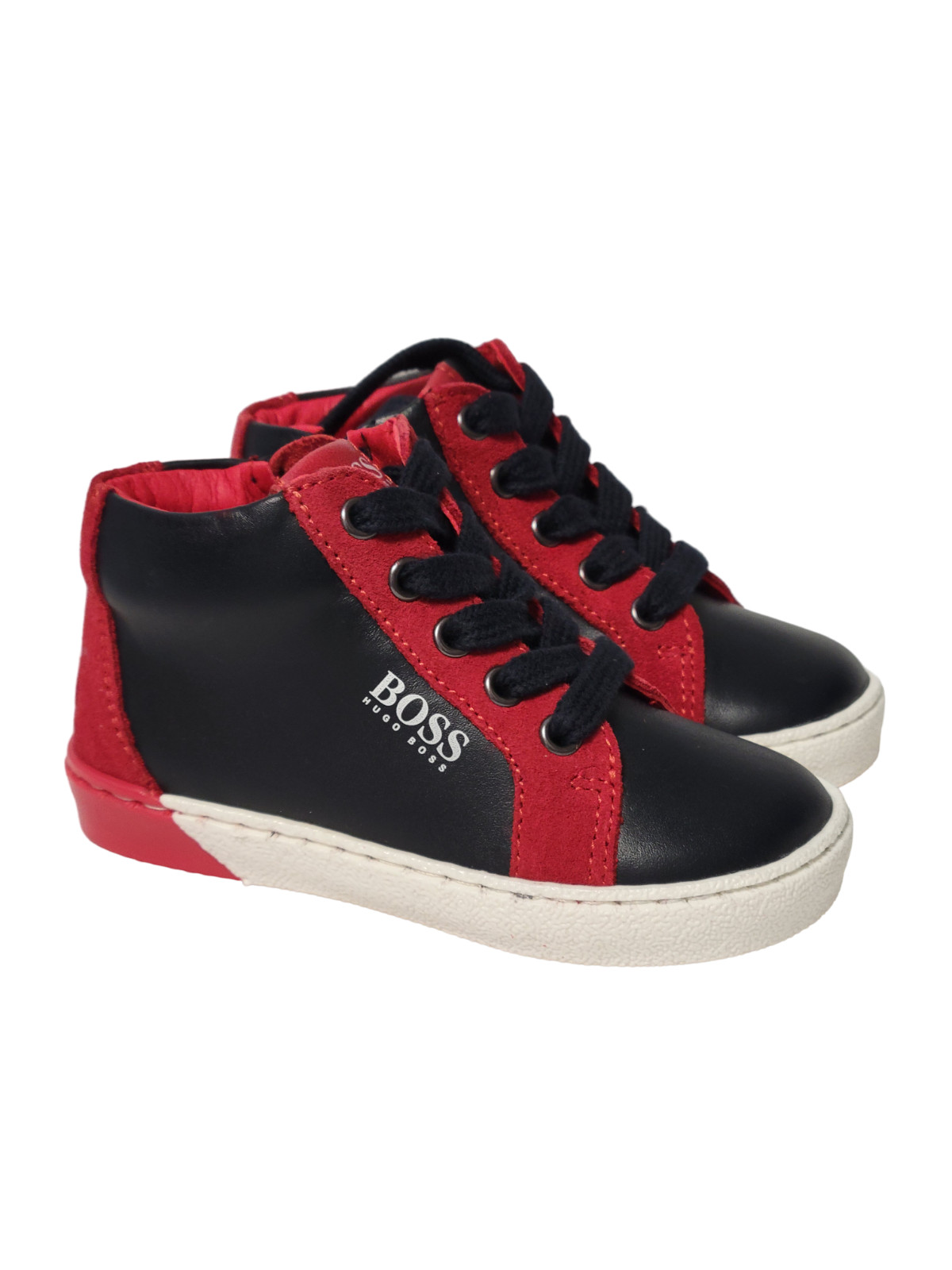 NIB New Hugo Boss Toddler Leather High-Top Sneakers Size 21 5