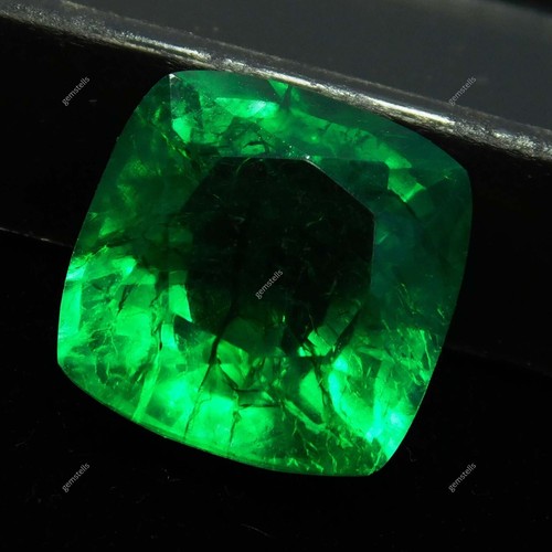 Natural COLOMBIAN Emerald Square Cushion 10 Ct CERTIFIED Green Loose Gemstone - Picture 2 of 12