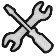 Wrench and Screwdriver Iron on Novelty Iron on Patch- 3x3 inch - P5624