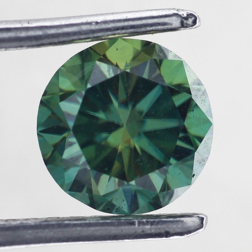 2.15 Ctw Fancy Blueish Green Loose Moissanite Diamond Lab Grown Gemstone 7 mm
