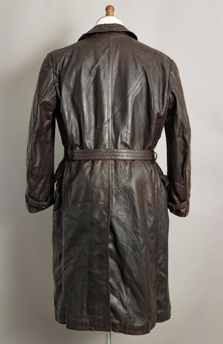 Vintage 1940s German Officer's Goatskin Leather Trench Coat WW2 - 第 2/23 張圖片