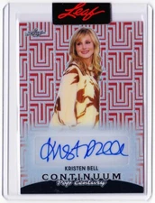 Kristen Bell 2023 Leaf Pop Century Continuum Auto # /49 ! Disney Frozen Anna!