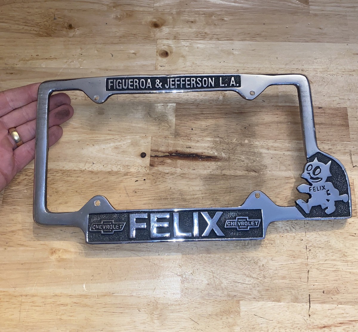 Chevrolet Felix License Plate Frame Topper Chevy Los Angeles Truck 