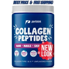 Perfotek Collagen Powder for Women Men Types I & III Unflavored Easy to Mix H...