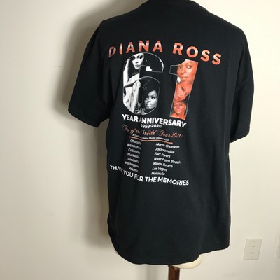 Diana Ross 61 Year Anniversary Top Of The World Tour Band Tee T 