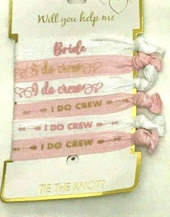 Bridal Hair Ties Will You Help Me Tie The Knot 6pc Bridesmaid Wedding I Do Crew - Image 2 of 3