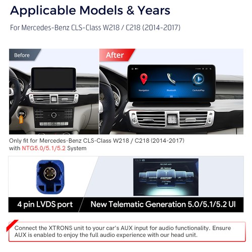 Navi Android 14 Oct-Core Car Play Stereo GPS 4G WiFi For Benz W218 C218 2014-17 - Picture 9 of 18