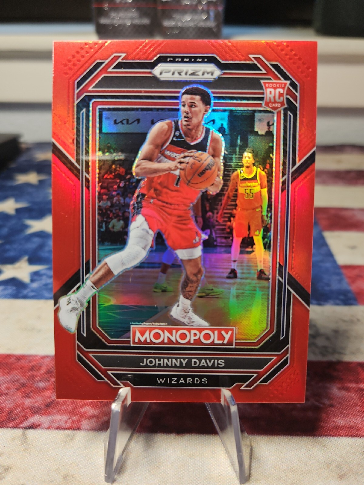 2022-23 Prizm Monopoly Johnny Davis #90 Red Prizm SP /99 Rookie RC Wizards
