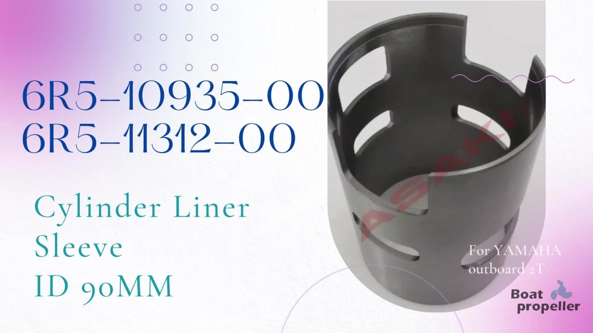 Cylinder Liner Sleeve For Yamaha 2-Stroke 60HP Outboard – OEM 6K5-10935-00, 72mm ID, Unbranded Replacement