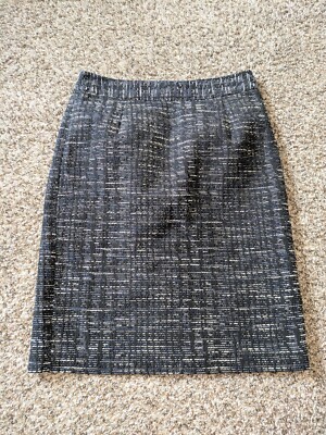 Banana Republic Midi Skirt Black White Blue Size