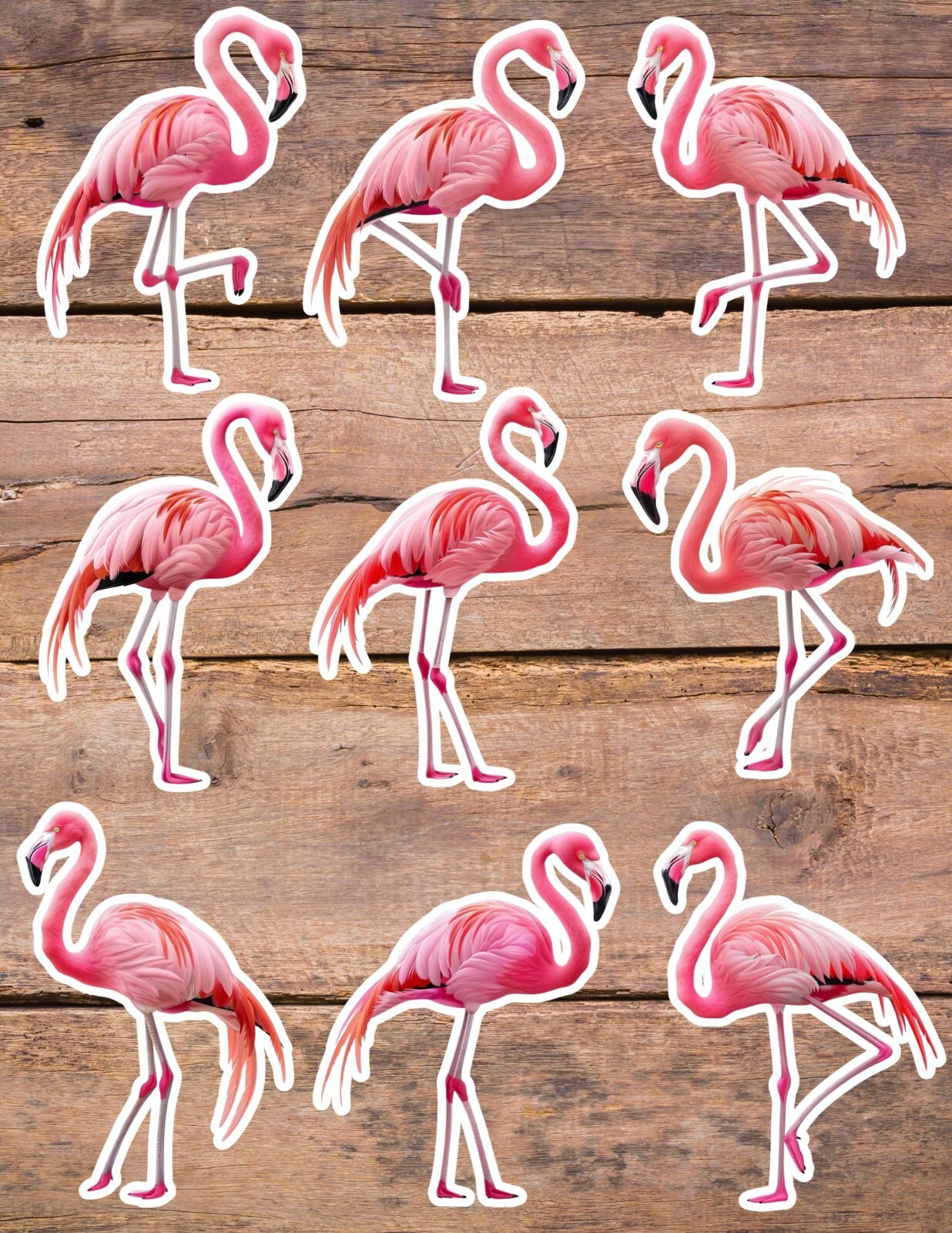 Pink Flamingo Die Cut Vinyl Stickers Scrapbooking Laptop Wat