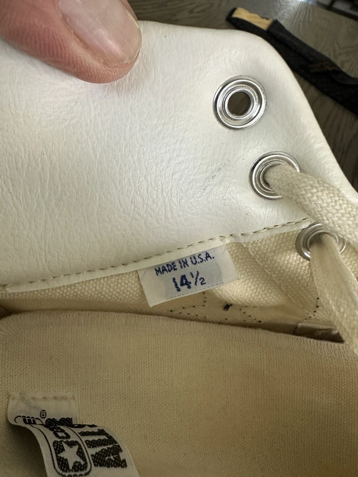 Hecho en Estados Unidos ¡Nuevo! DS Vintage Converse All Star Pro Lona Blanca Talla 14.5 EE. UU. Foto 2 de 4