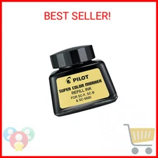 PILOT Super Color Permanent Marker Refill Ink, Black Ink, 1 Ounce Bottle