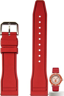 Premium 22mm Red Rubber Watch Straplfor Blancpain x Swatch fifty fathoms