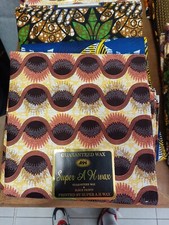 100% cotton wax, every colour available. Condition: brand new. 6 yards. 5.48m.