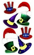 JOLEE'S BOUTIQUE - HOLIDAY HATS, Santa Hat, Wizard, Witch -  DIMENSIONAL STICKER