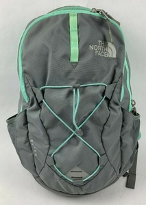 north face grey and mint backpack