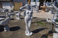 Steinfigur Frauenskulptur Nackte Frauenfigur HöHe: 150Cm Weiß Gartenfigur