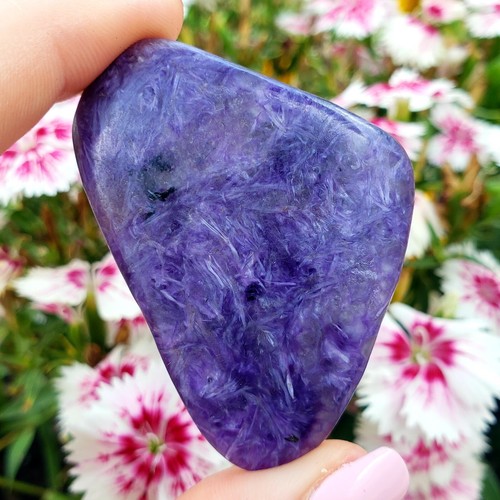 Piedra preciosa natural curativa cristal pulido caído libre de Charoite - pc#1 - Imagen 5 de 5
