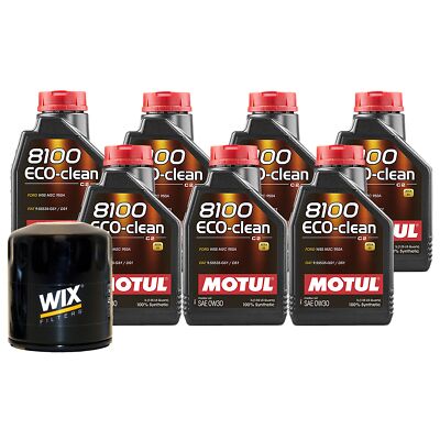 Api 1.7l 7L Motul 8100 ECO-CLEAN 0W-30 Wix Filter Motor Oil Change Kit API SN | eBay