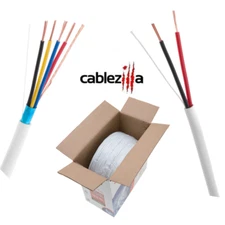 500ft Alarm Security Cable SOLID Unshielded/Shielded Fire Burglar CCTV Wire LOT