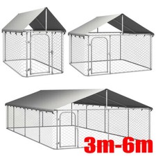 vidaXL Outdoor Hundezwinger mit Dach Hundekäfig Hundehaus Verzinkter Hundehütte