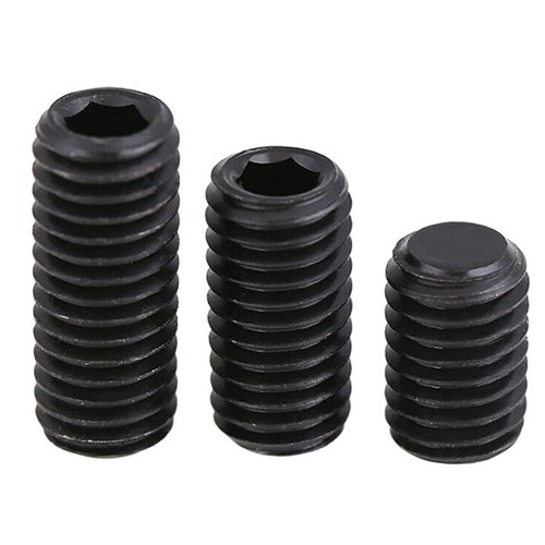 M3 - M16 Black Socket Flat Point Grub Screw Grade 12.9 Steel Hex Allen Set Screw - Picture 4 of 16