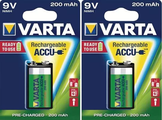 Piles Rechargeables 9v E-Bloc HR09 Varta Accu Batterie 200 mAh NiMH Blister