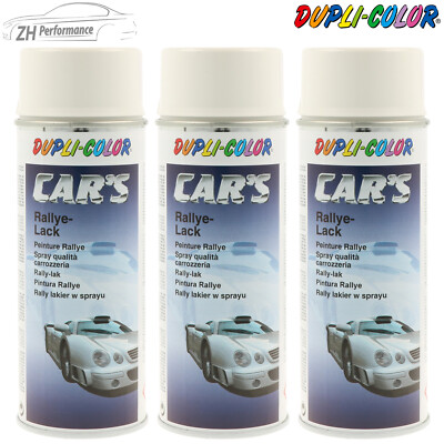 3x DUPLI COLOR Cars Rallye Lack weiss weiß glänzend Felgen Karosserie 400ml