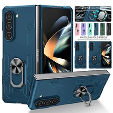For Samsung Galaxy Z Fold 6 Fold 5 4 3 2 Shockproof Armor Ring Stand Case Cover