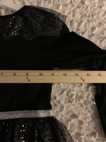 Cat & Jack Girls Dress Black & Sliver Sequin Tulle Halloween Size 4/5 - Picture 4 of 8